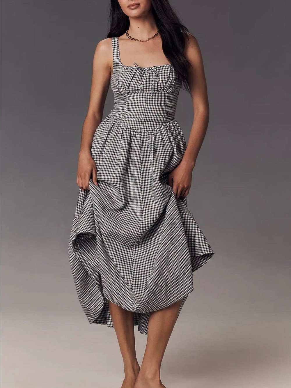 Reformation Balia 100% Linen Midi Dress Size 6
